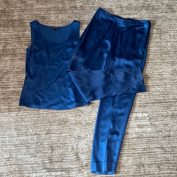 St. John two piece P pre fall 2017 satin-like tank and pant - Picture 1 of 5